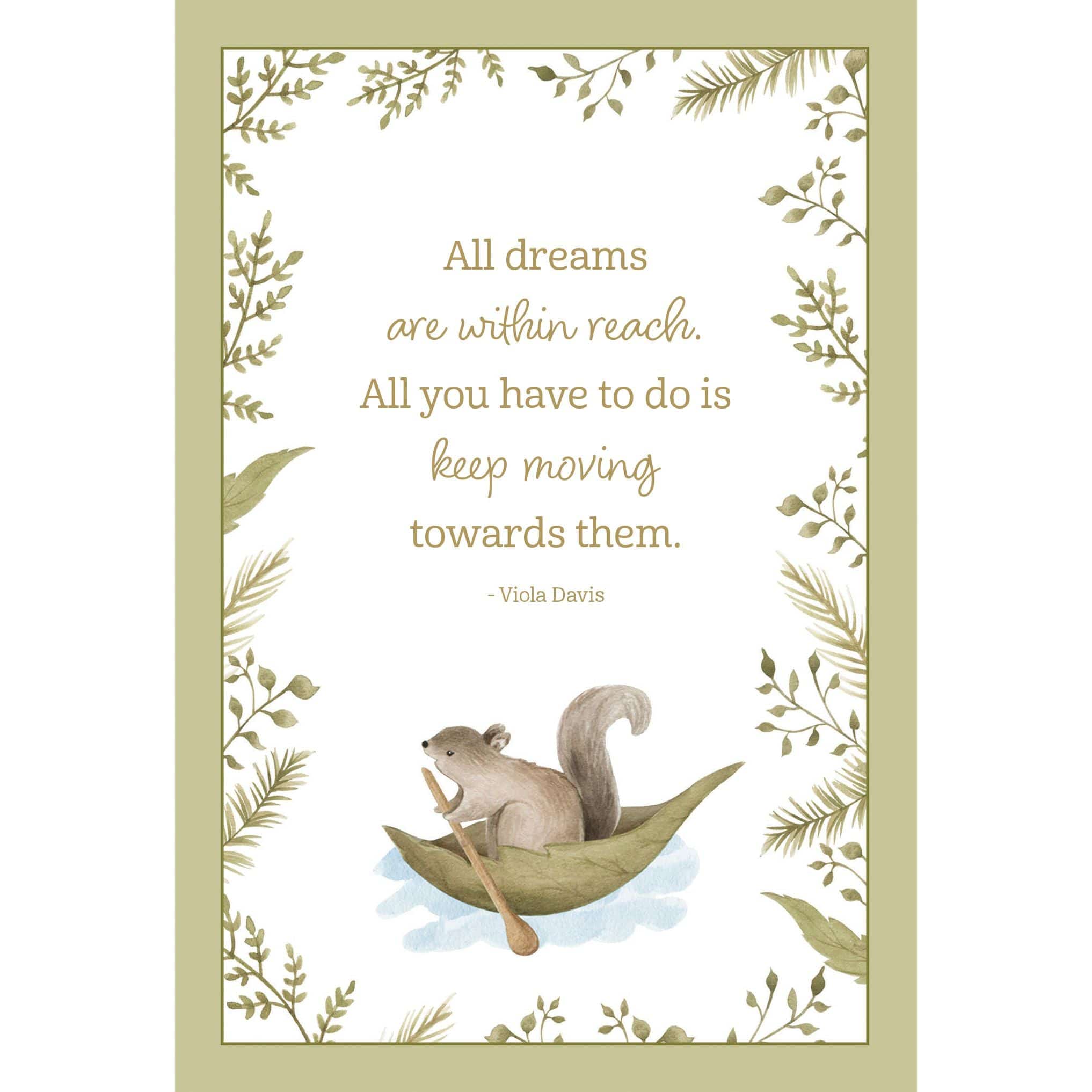 Pictura squirrel canoe encouragement card from the everyday cards collection, featuring a charming illustration of a squirrel in a canoe.